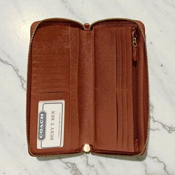 Coach Continental Leather Wallet in 1941 Saddle C7184 - Picture 3 of 4